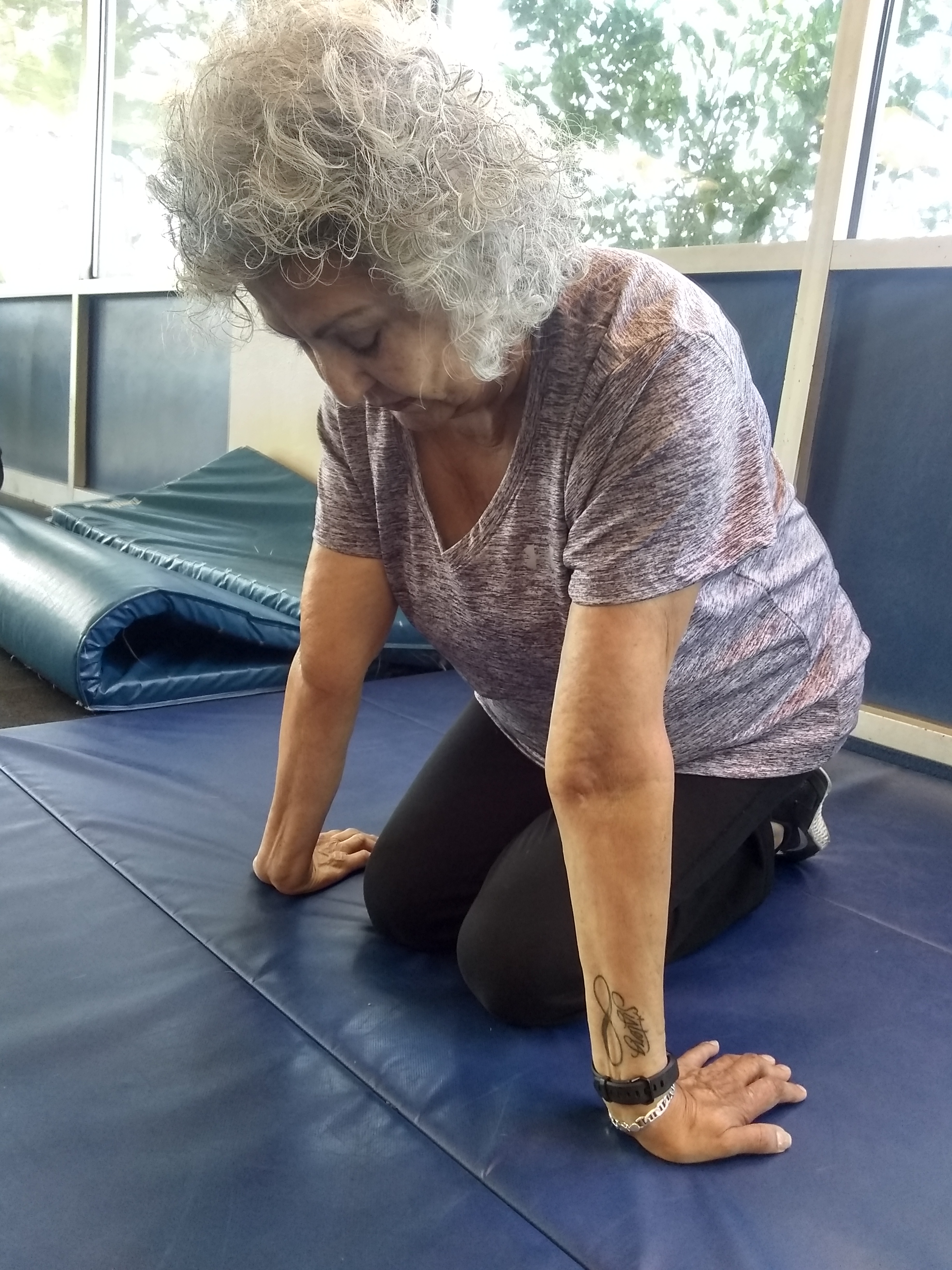 Jo at age 84 flexibility training